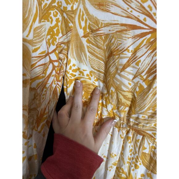 BOHOME Collection Women's Dress XS Maxi Marigold White Tropical Resort Peasant - Picture 10 of 11